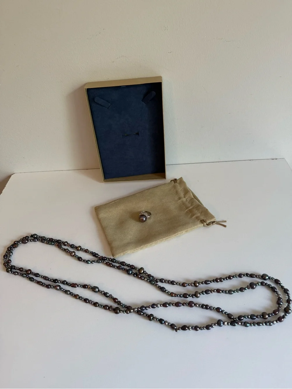 NWT JTV 925 Silver Violet Luster Button Pearl Multi Strand 36